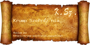 Krump Szofrónia névjegykártya